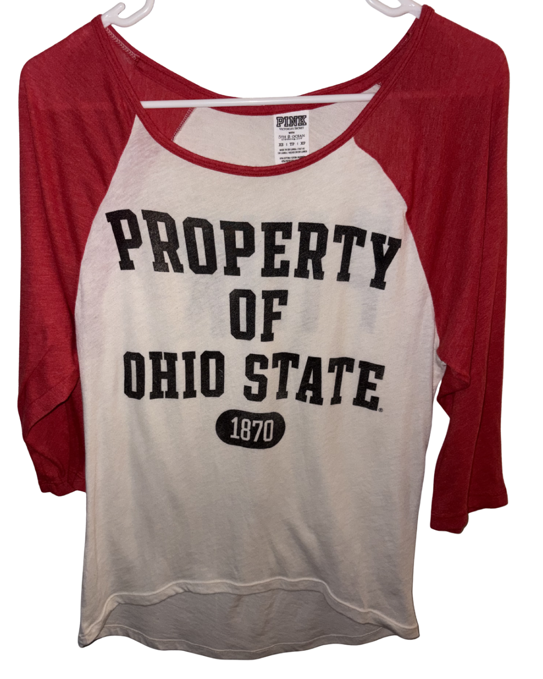VS Pink OSU Half Sleeve T shirt- XS