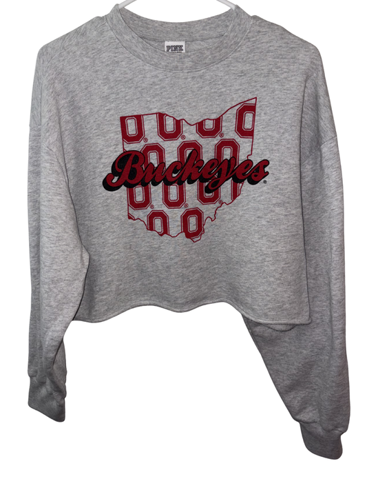 VS PINK Buckeyes Cropped Crew Neck-S