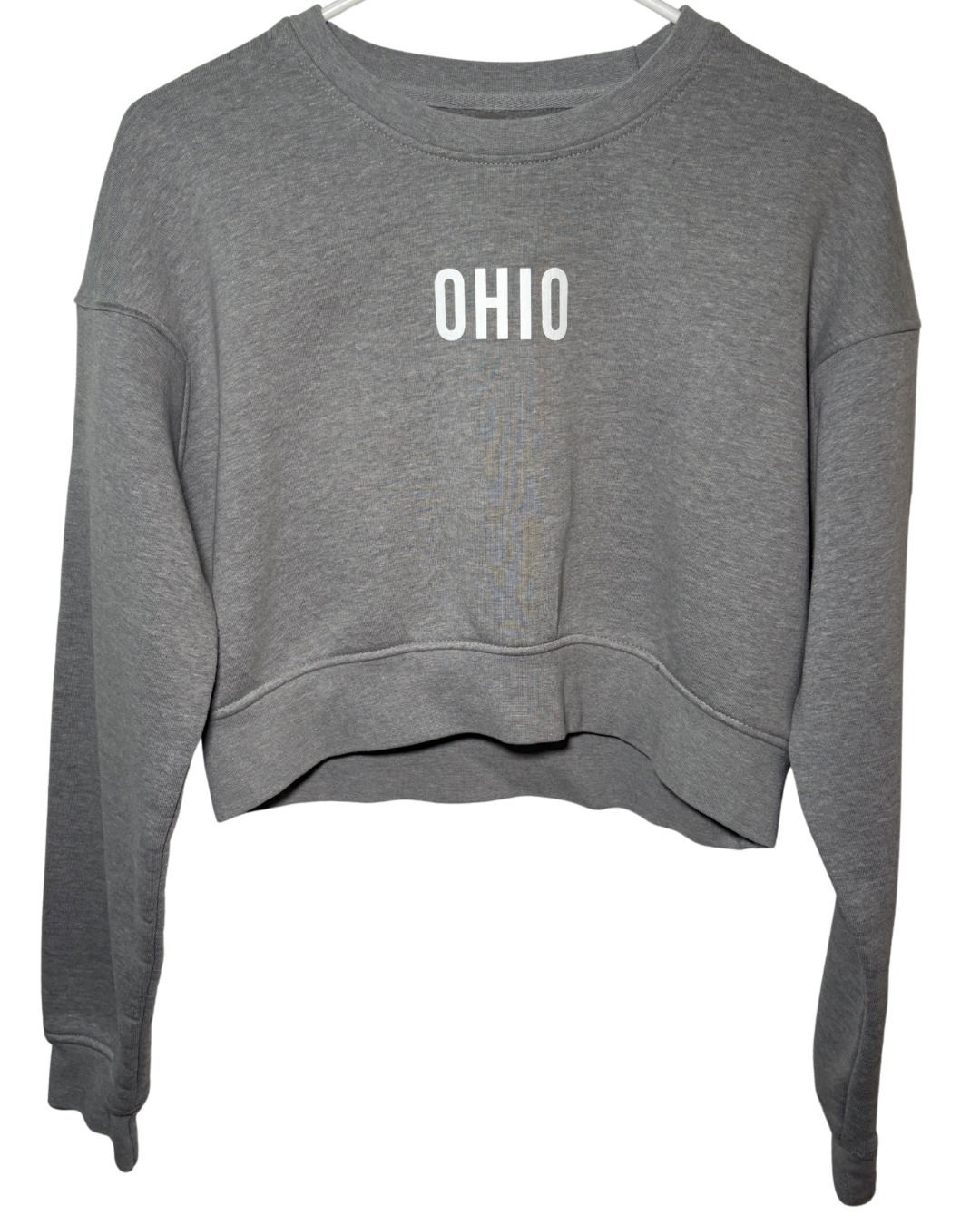 OHIO Long Sleeve Crop Crew Neck- L