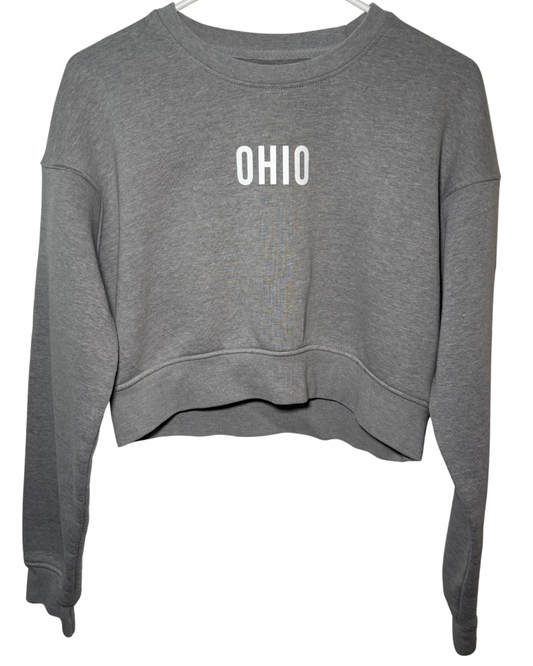 OHIO Long Sleeve Crop Crew Neck- L